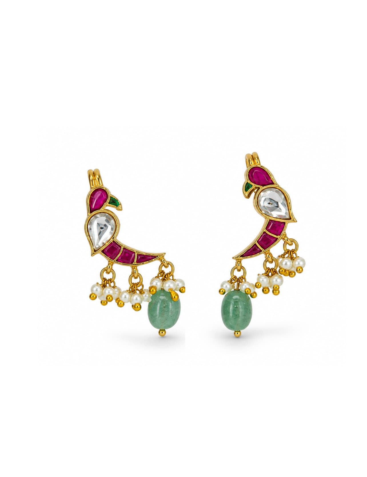 Mayura Kundan Ear Cuffs